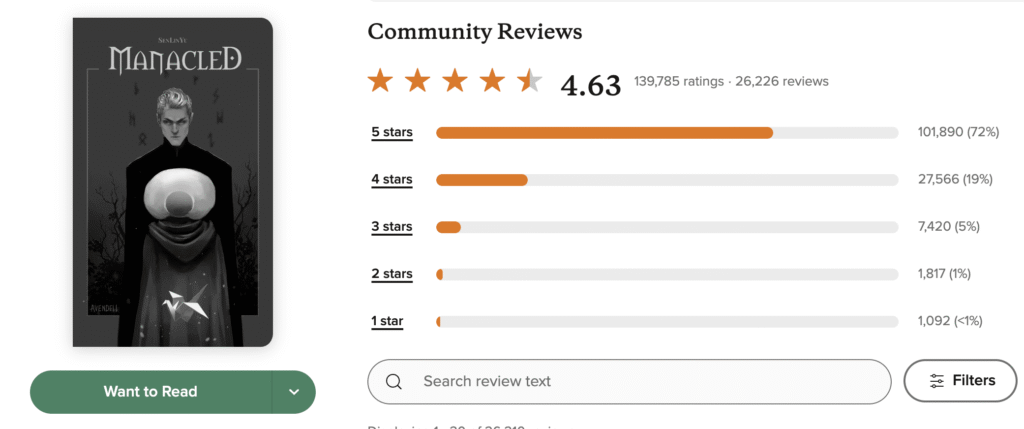 Les notes de Manacled sur Goodreads