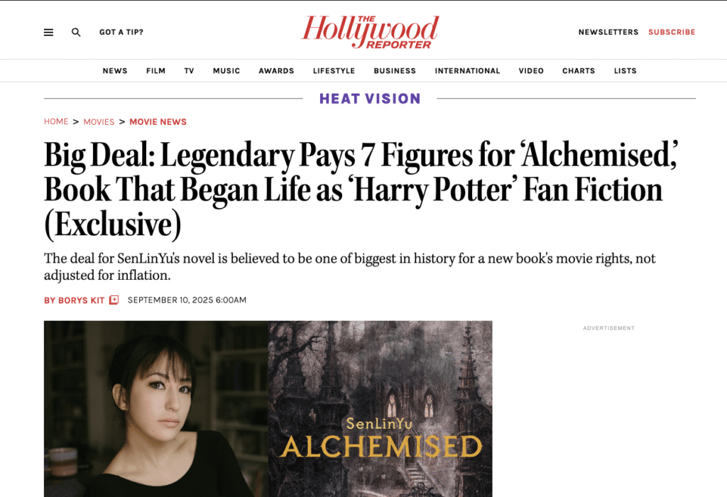 Exemple d'article parlant d'Alchemised et d'Harry Potter
