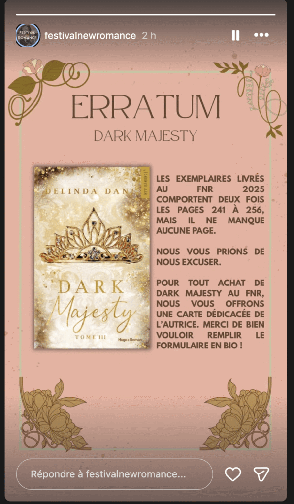La réaction du FNR au sujet des problèmes d'impression de Dark Majesty