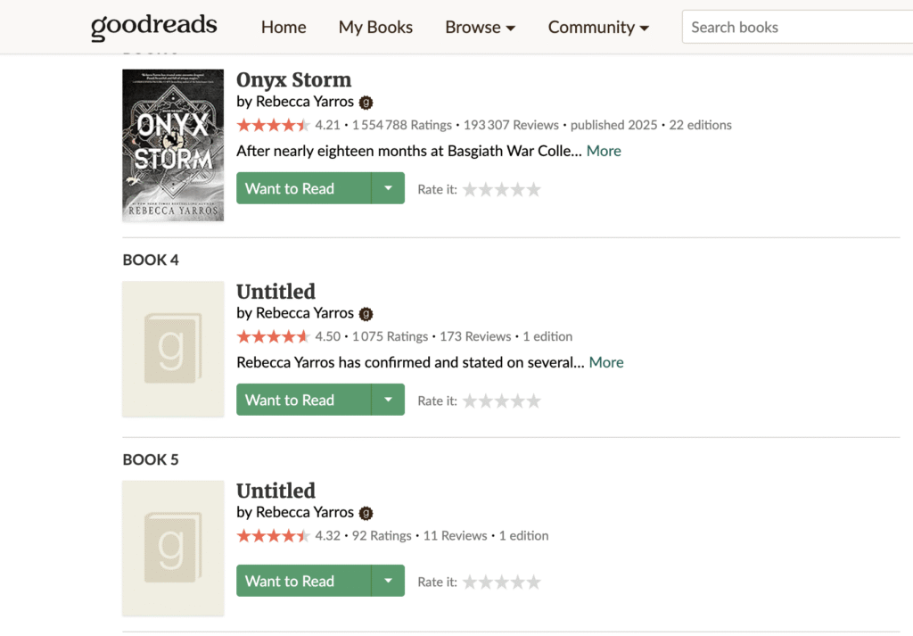 Combien de tomes pour la saga Fourth Wing ?