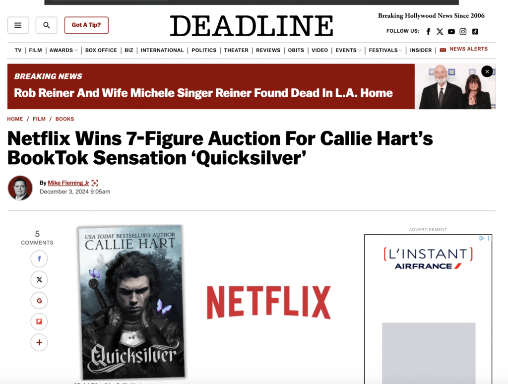 Annonce officielle de l'adaptation de Quicksilver par Netflix