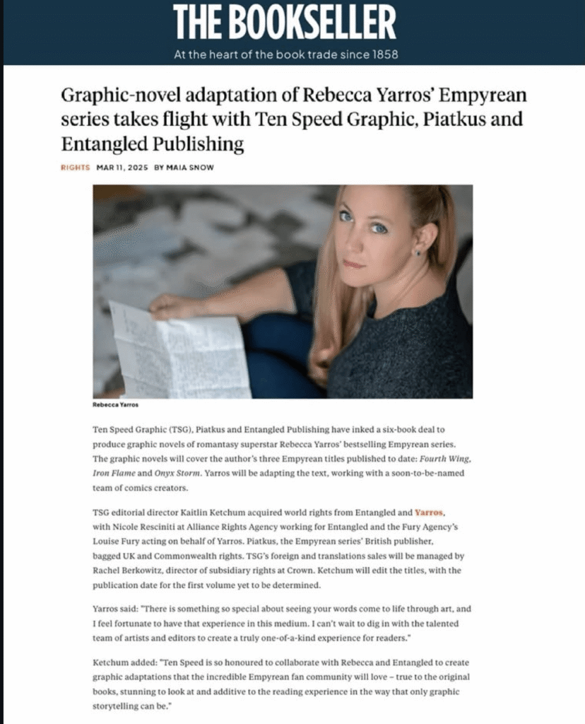 Confirmation officielle pour l'adaptation graphique de Fourth Wing