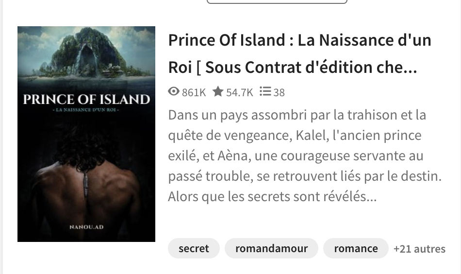 Prince of Island sur Wattpad