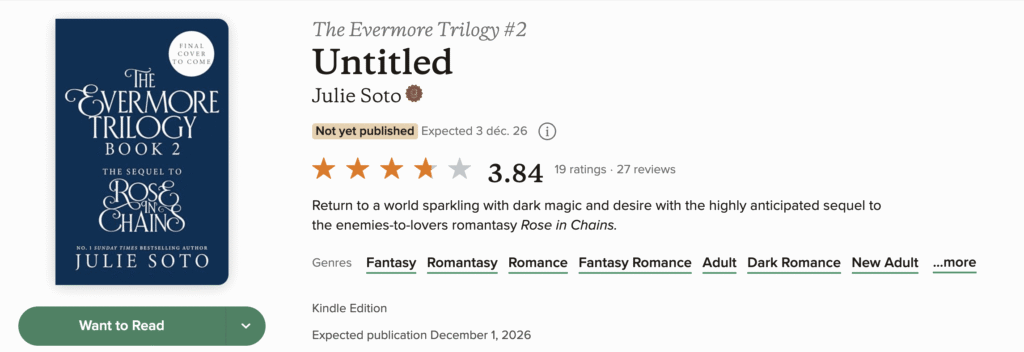 Quand sort la suite de Rose in Chains ?