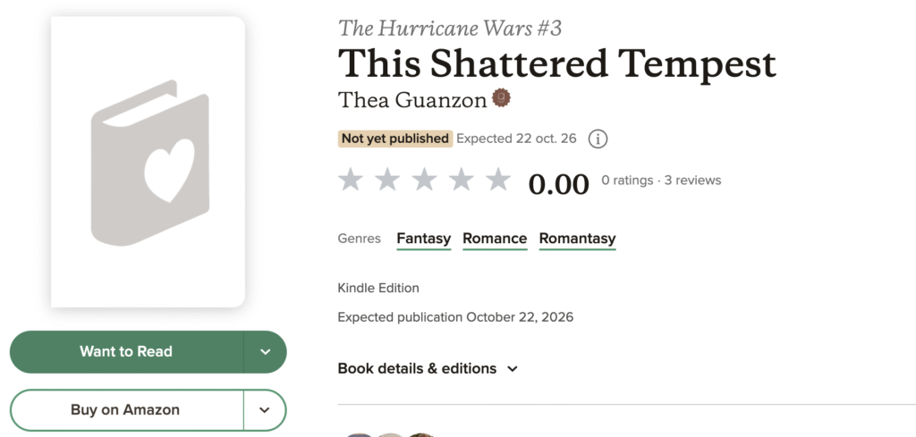 Date de sortie du tome 3 de The Hurricane Wars