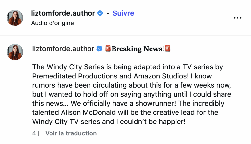 Annonce adaptation Windy City