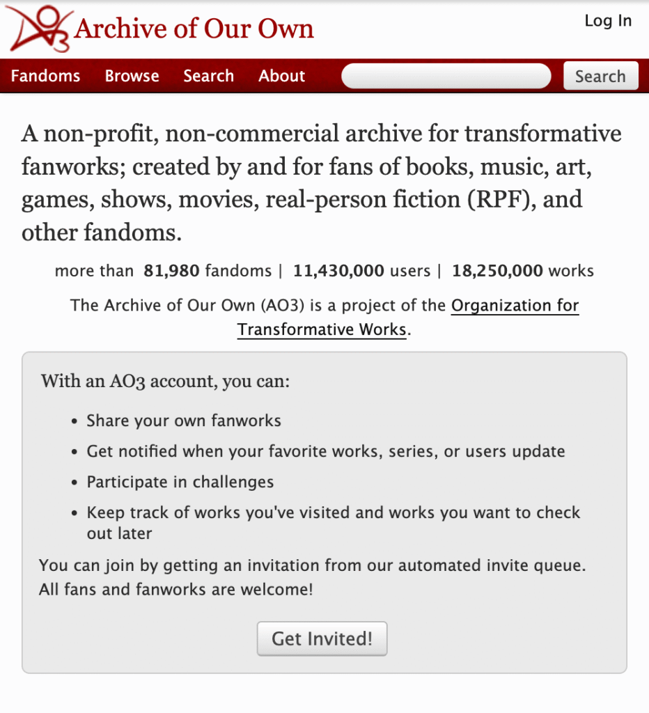 Les utilisateurices Wattpad sur la plateforme AO3
